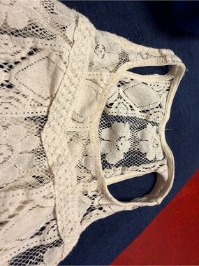 Cream Crochet Lace Tank Top